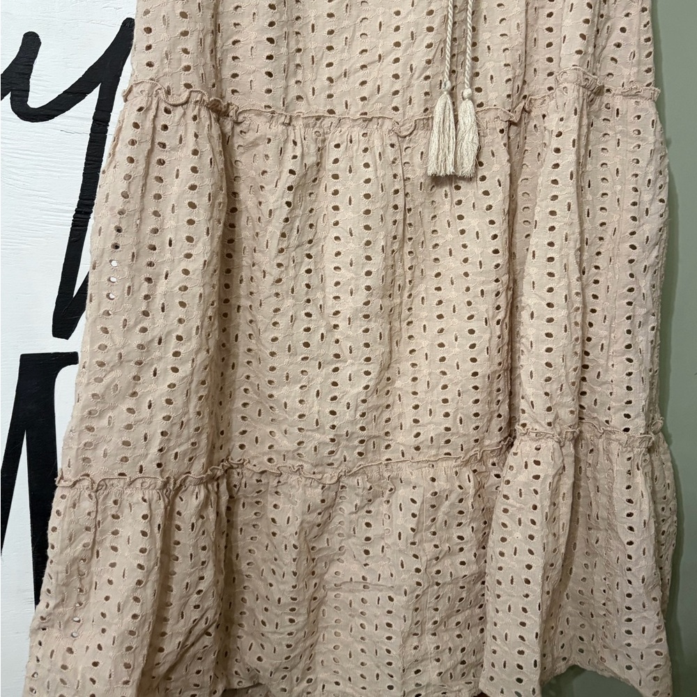 Polagram Beige Eyelet Midi Dress - Picture 4 of 7